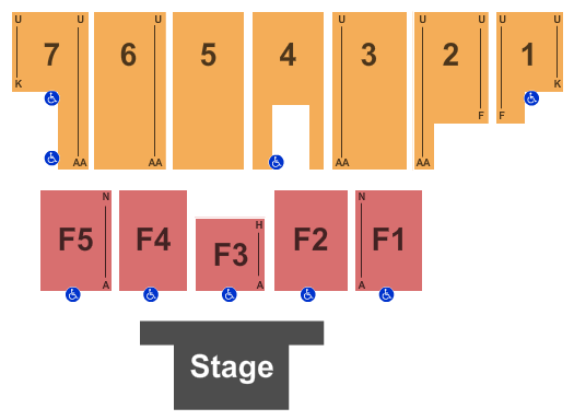 Five Flags Center - Arena Map