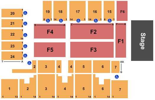 Five Flags Center - Arena Map