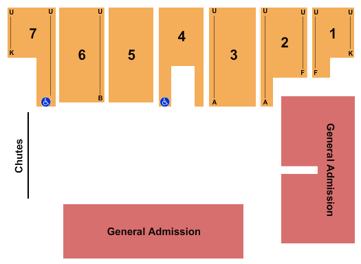 Five Flags Center - Arena Seating Chart: Rodeo with GA