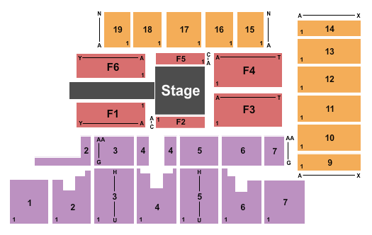 Five Flags Center - Arena Seating Chart: Wrestling
