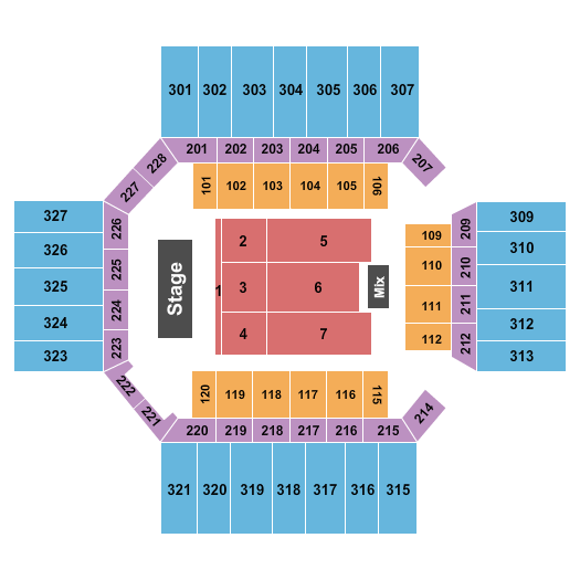 Florence Civic Center Seating Chart: Endstage 6