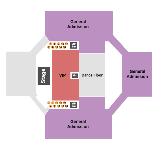 Florence Civic Center Seating Chart: GA/VIP/Tables