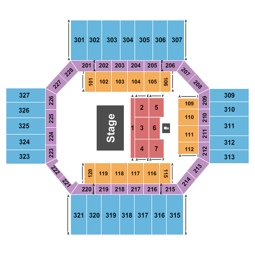 Florence Civic Center Seating Chart: Half House 1