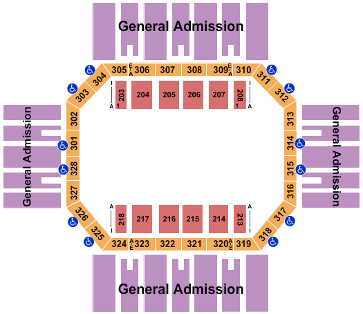 Florence Civic Center Seating Chart: Open Floor GA