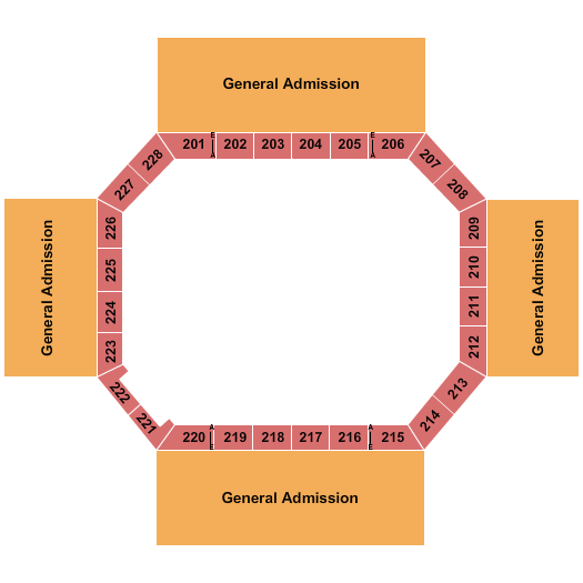 Florence Civic Center Seating Chart: Open Floor with GA