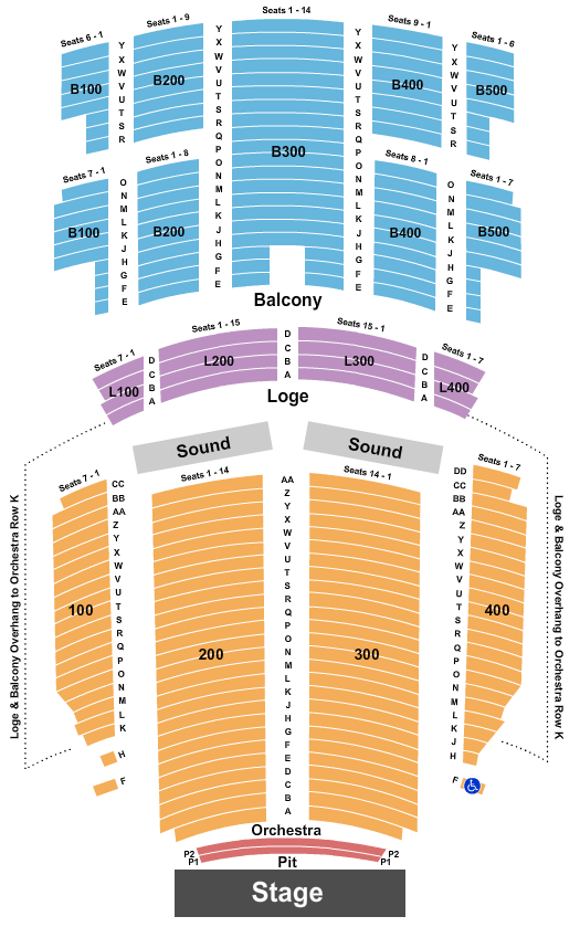 Florida Theatre Jacksonville Seating Chart: Endstage Pit