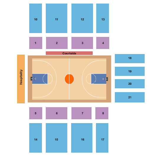 Flowers Hall Seating Chart: Basketball