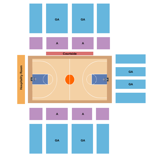 Flowers Hall Seating Chart: Women's Basketball