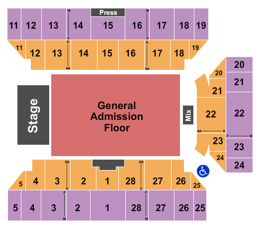 Floyd L Maines Arena Seating Chart