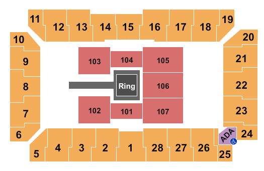 Visions Veterans Memorial Arena Seating Chart: WWE