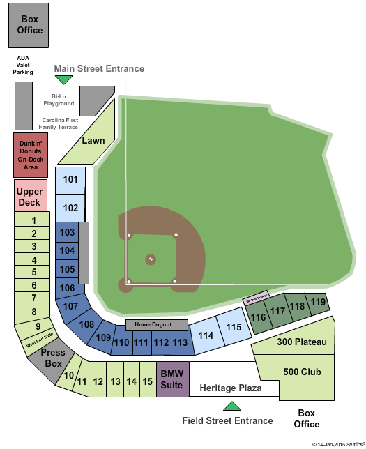 Fluor Field at the West End Tickets Greenville, SC Fluor Field at the