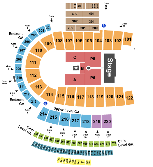 Folsom Field Seating Chart: Endstage GA Pit 2