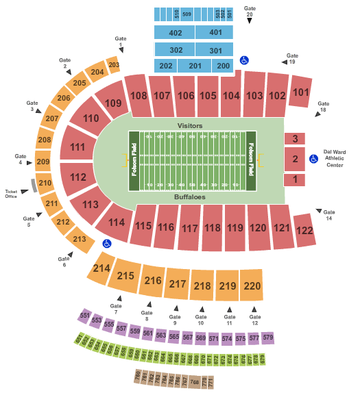 Folsom Field Seating Chart: Football
