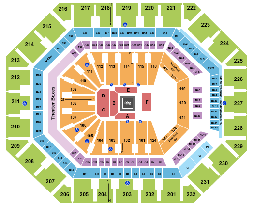 Footprint Center Seating Chart: Boxing 2