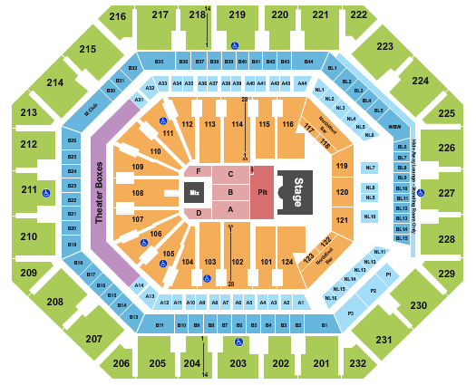 Mortgage Matchup Center Seating Chart: Endstage GA Pit 2