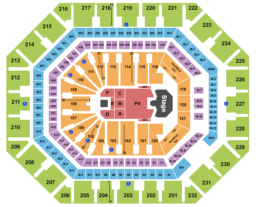 Footprint Center Seating Chart: Ghost