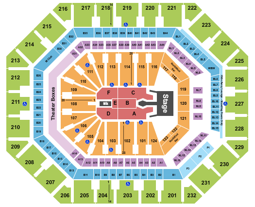 Footprint Center Seating Chart: Tim McGraw 2023