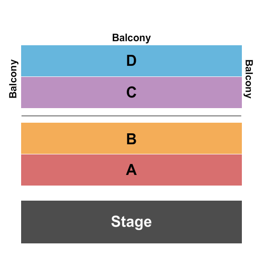 Forbes Theater at 500 Pearl Seating Chart: Zone A/B/C/D