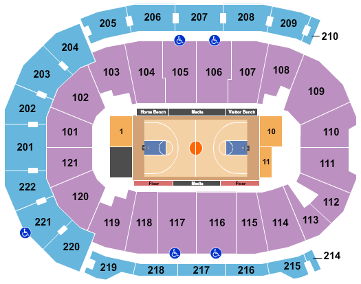 Ford Center - IN Seating Chart: Basketball - College