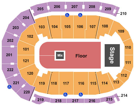 Ford Center - IN Seating Chart: Endstage GA Floor 3