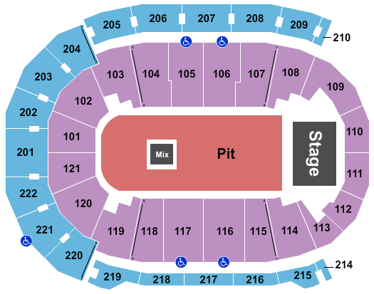 Ford Center - IN Seating Chart: Endstage GA Pit Flr
