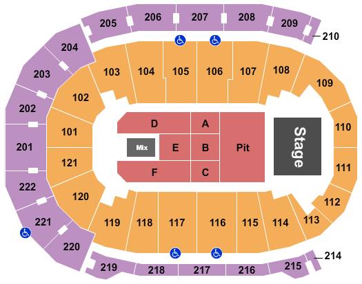 Ford Center - IN Seating Chart: Endstage Pit 2
