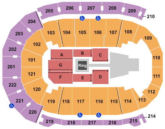 Ford Center - IN Seating Chart: WWE 2