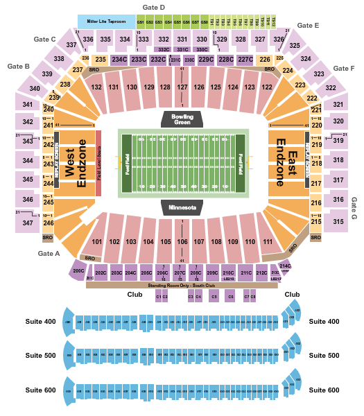 Ford Field Seating Chart: Football - Bowl Game