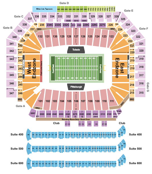 Ford Field Seating Chart: Football - Bowl Game