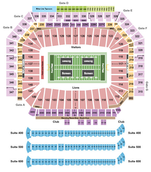 Ford Field Seating Chart: Detroit Lions Watch Party