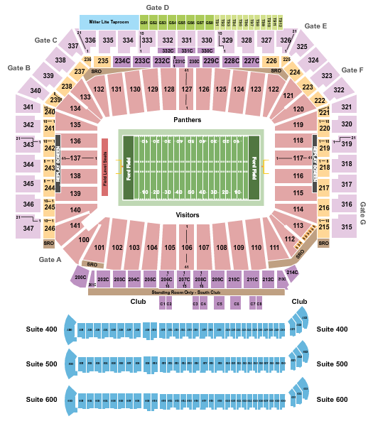 Ford Field Seating Chart: Football - Michigan Panthers