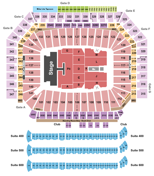 Ford Field Seating Chart: Kenny Chesney 2024