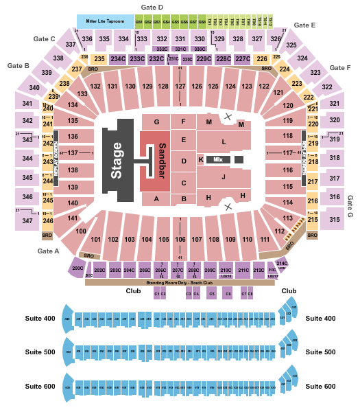 Ford Field Seating Chart: Kenny Chesney 1