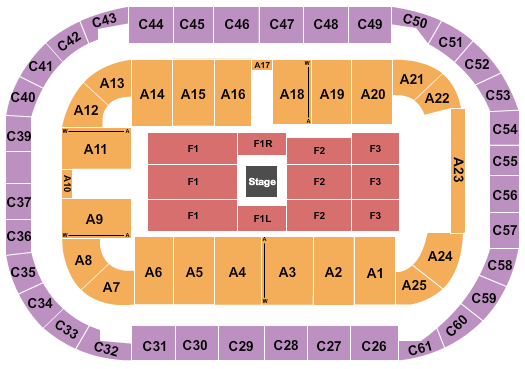 Arena At Ford Idaho Center Seating Chart: Center Stage