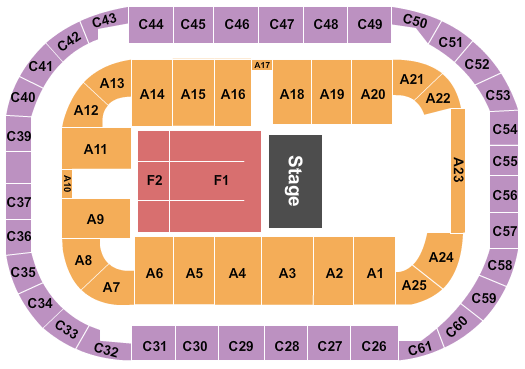 Arena At Ford Idaho Center Seating Chart: End Stage 2