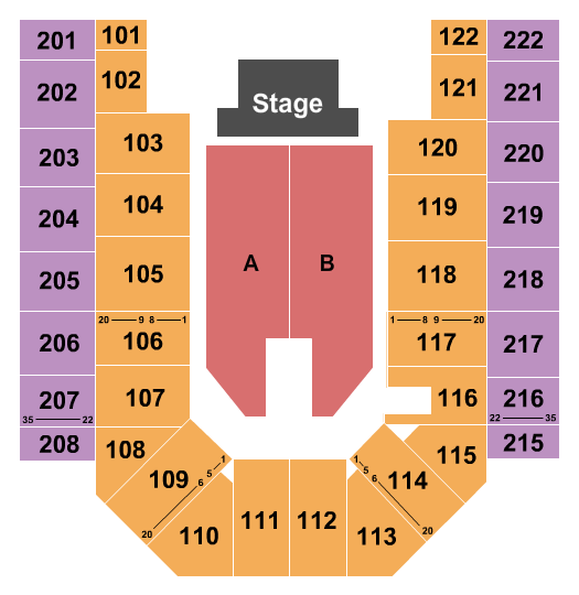 Ford Wyoming Center Seating Chart: Endstage 2