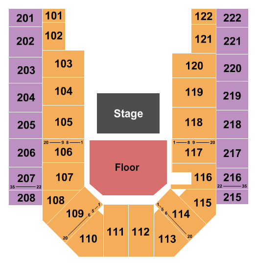 Ford Wyoming Center Seating Chart: Half House GA 2