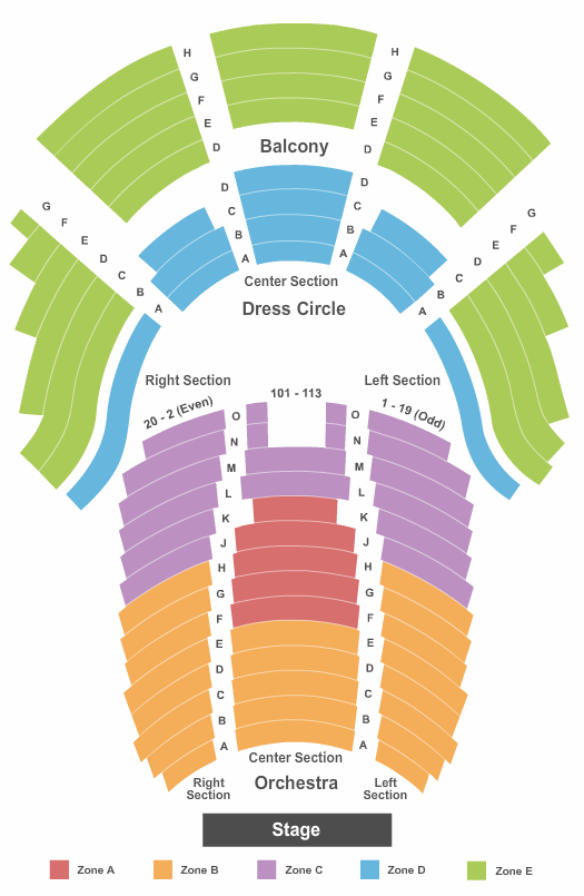 Ford's Theatre Seating Chart: Endstage Int Zone
