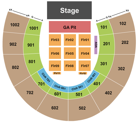 Forest Hills Stadium Seating Chart: Endstage Small Pit