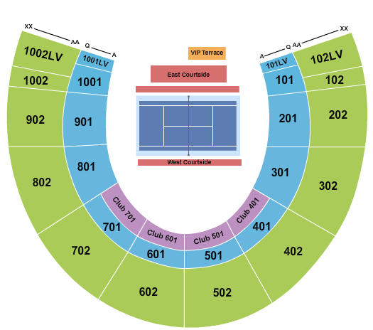 Forest Hills Stadium Seating Chart: Tennis 2