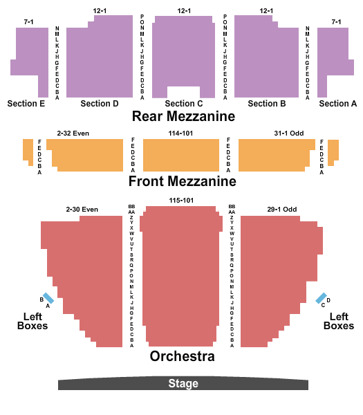 Forrest Theatre Seating Chart