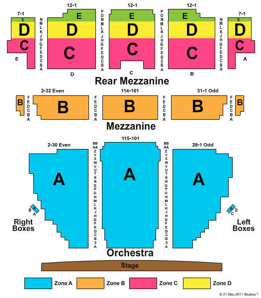 Forrest Theatre Seating Chart