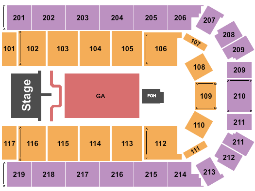 Fort Bend County Epicenter Seating Chart: Endstage GA Flr/Catwalk