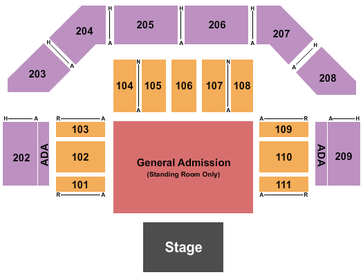 Forum River Center Arena Seating Chart: Endstage GA Floor 2