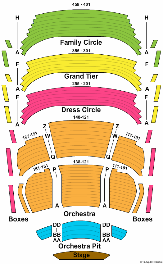 Jersey Boys Tickets Seating Chart Thrivent Financial Hall At Fox