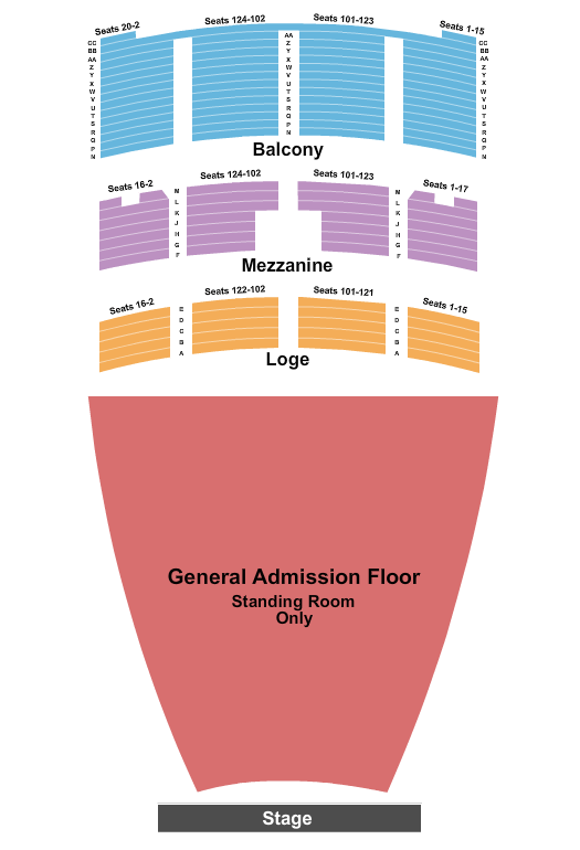 Fox Theater - Oakland Seating Chart: EndStage GA Floor