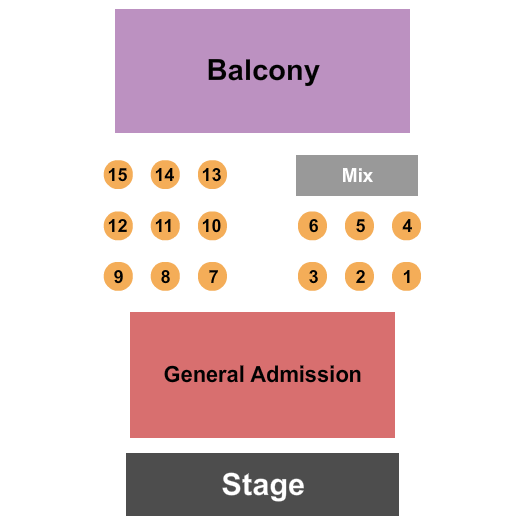 Fox Theater - Salinas Seating Chart: Endstage Tables 3 W/ GA Flr/Balc