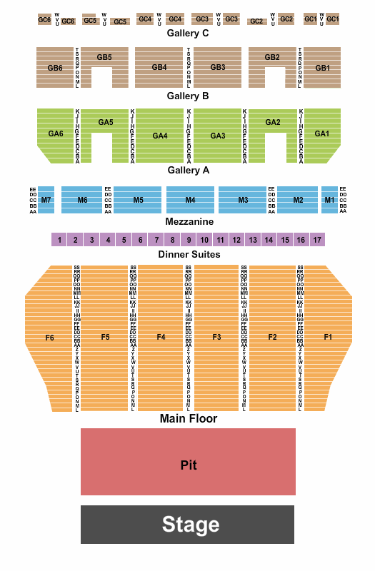 Fox Theatre - Detroit Seating Chart: Endstage Large Pit