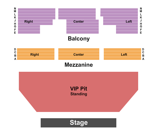 Fox Theatre - Redwood City CA Seating Chart: VIP Pit/Mezz/Balc