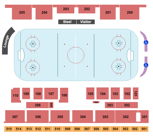 Fox Valley Ice Arena Seating Chart: Hockey 2019-20